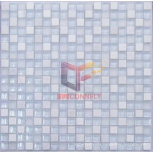 Super White Glass and Stone Mixed Mosaic (CS137)